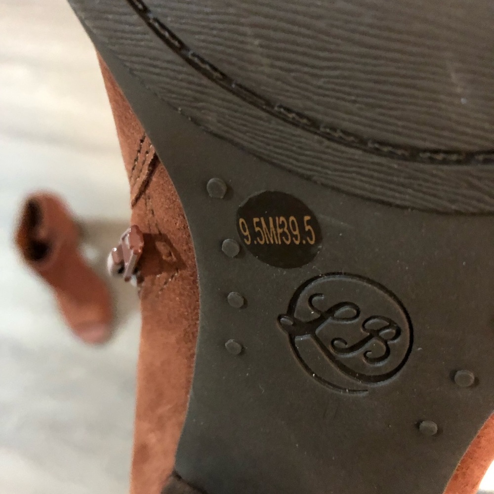 Lucky Brand Copper Brown Women’s Peek Toe Booties, Size 9.5 - Picture 4 of 7